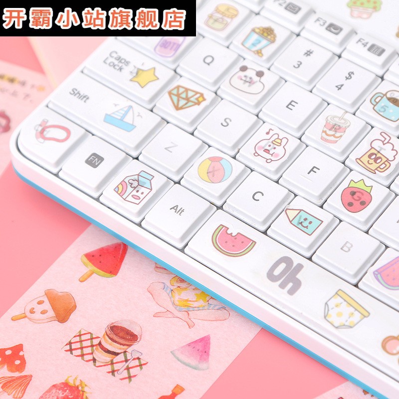 按键ipad罗技380bow键盘480k380膜航键贴蓝牙电脑贴纸卡通航世无