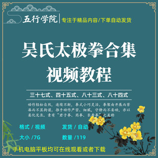 吴式太极拳影片教程合集吴氏37式45式83式84式太极拳零基础自学