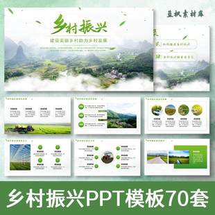 美丽乡村振兴旅游PPT模板建设农业产品智慧农村项目设计方案计画