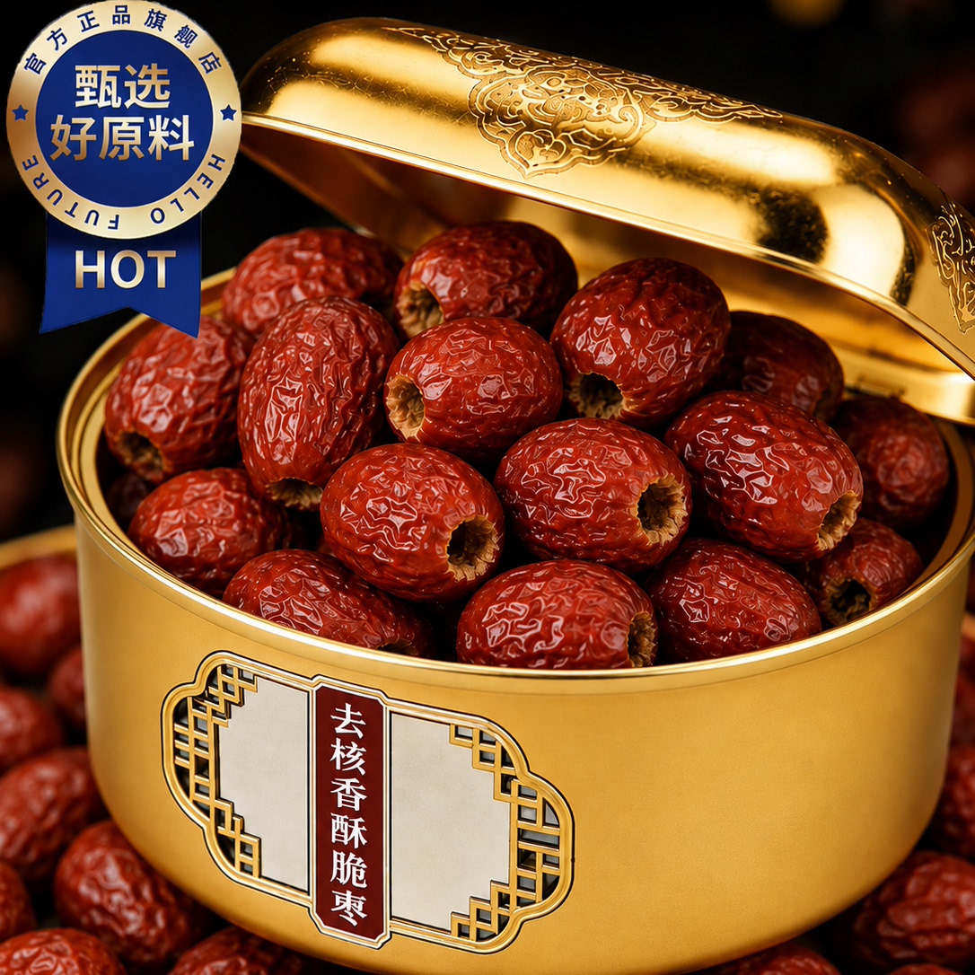 香酥脆枣新疆无核酥脆灰枣红枣干去核嘎嘣脆休闲零食大包装旗舰店