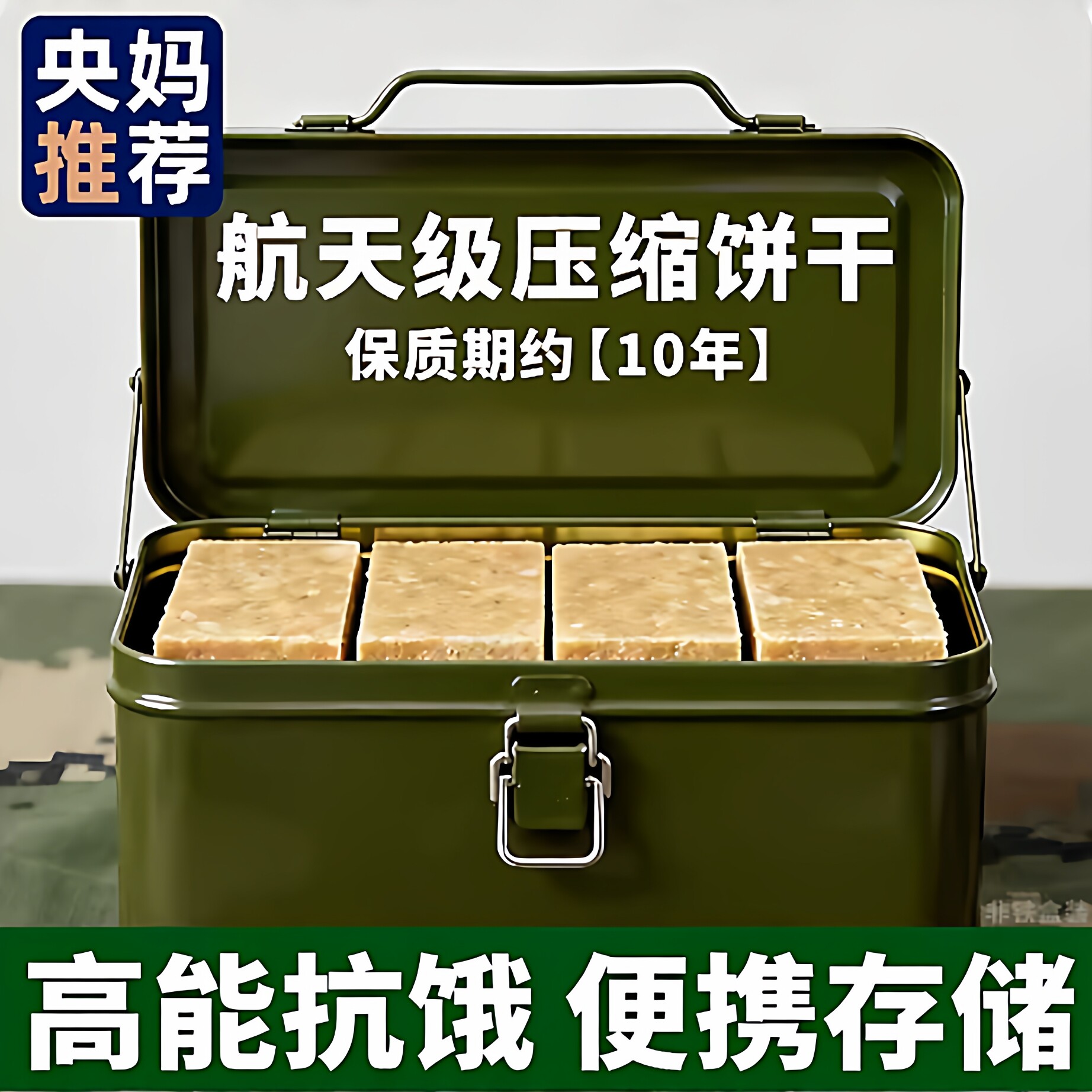 90压缩饼干军粮正品官方旗舰店应急储备代餐饱腹干粮超长质保铁桶