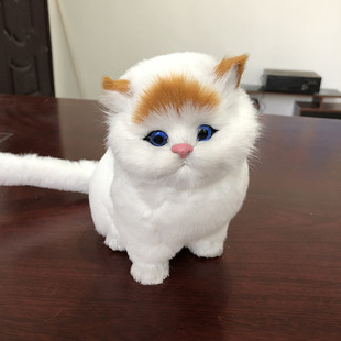 手工制作仿真动物猫咪假猫咪会叫猫老鼠玩具生日礼物礼品摆件