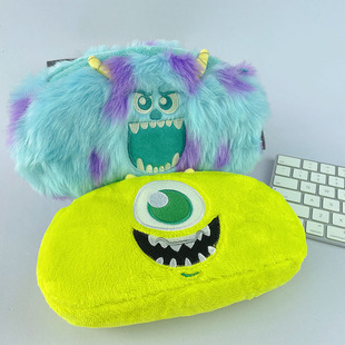 苏利文卡通毛绒玩具大容量女生收纳化妆包学生in可爱双面文具笔袋