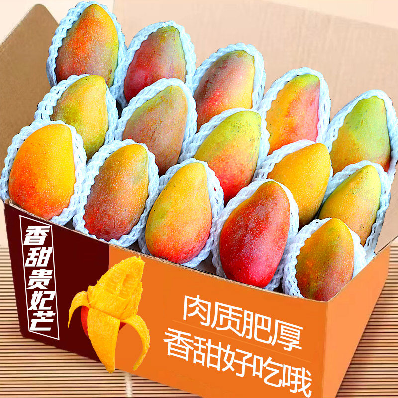广西贵妃芒果9斤整箱新鲜水果礼盒当季热带树上熟金玉青煌台芒果