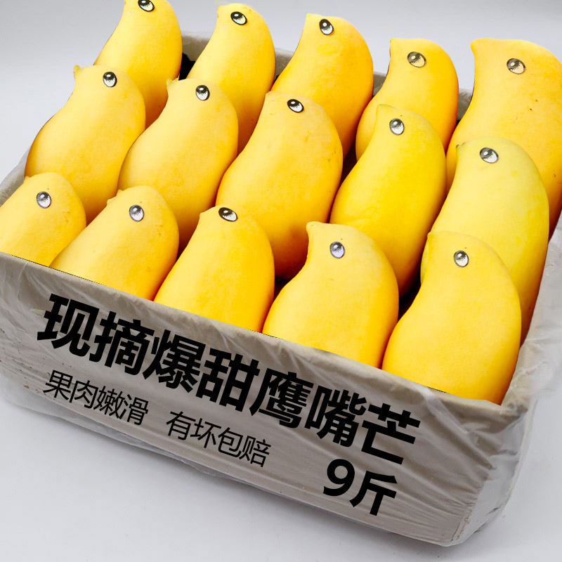 2025新鲜鹰嘴芒云南鹰嘴芒果水果9斤大果当季水果金煌薄皮爆甜包9