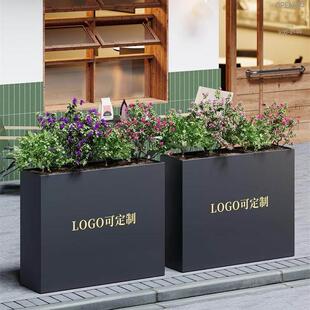 户外铁艺镀锌板花箱市政售楼部广场商业街围栏隔断花槽外摆花坛