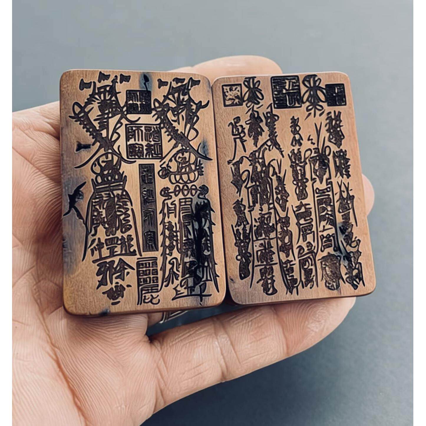 龙虎山直发张真人同款雷击枣木护身牌百解庇佑