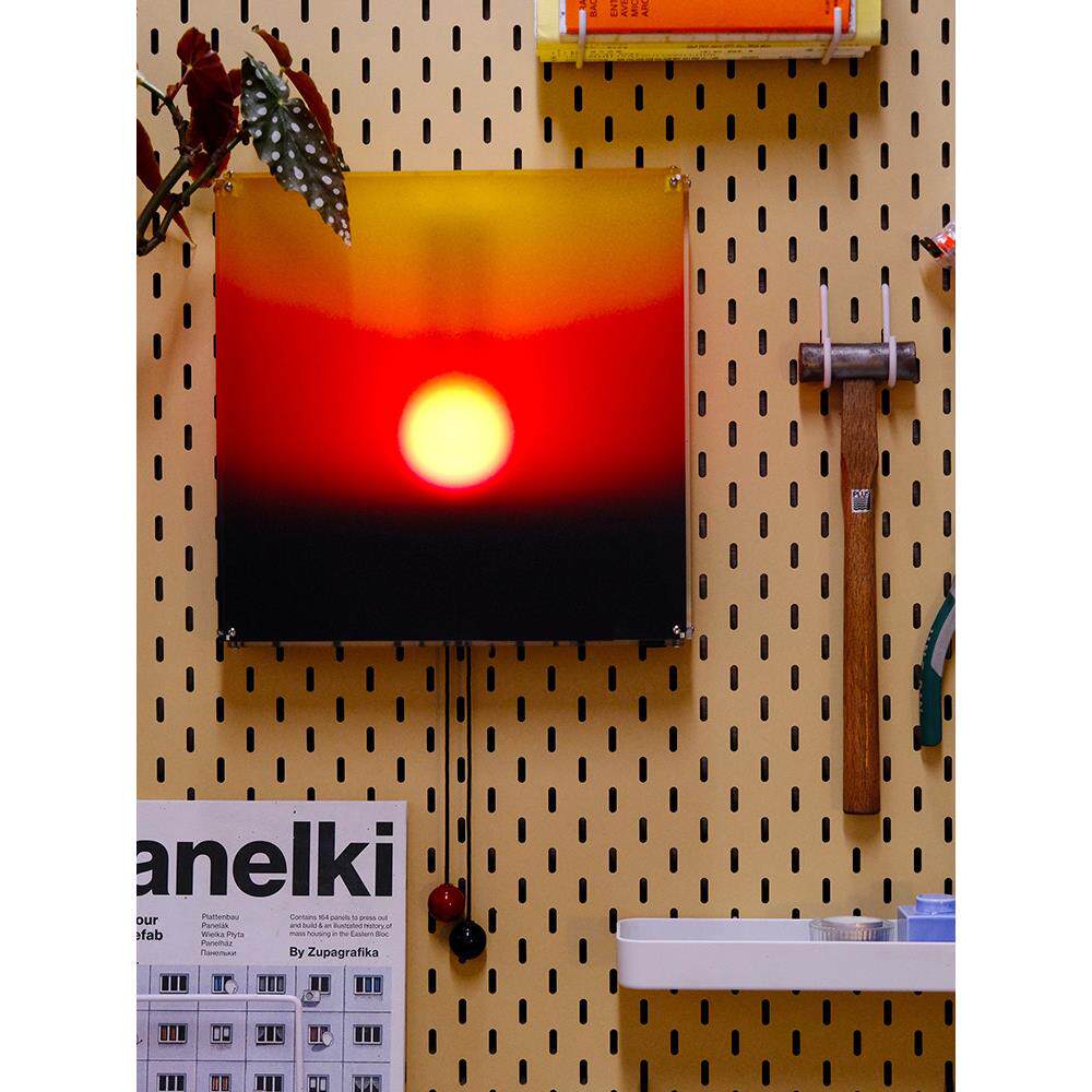 落日手拉灯壁挂升降日出夕阳氛围灯玄关挂画壁灯挂墙装饰生日礼物
