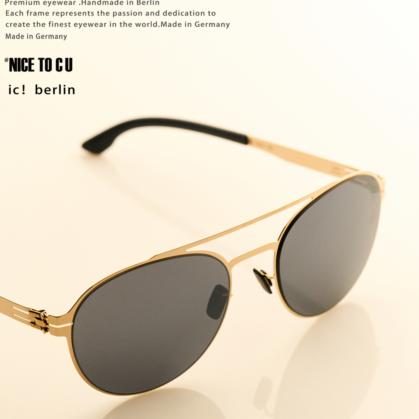 ic berlin 0212-s德国生物钢双梁墨镜时尚太阳镜男女同款拼色镜框