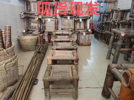 竹编小方凳跳舞竹凳茶桌竹台工厂传统无靠背竹椅小孩表演专用竹凳