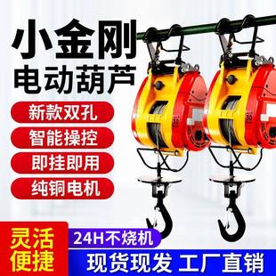 钢丝绳起重葫芦 小金刚电动葫芦家用起重吊机220V提升机微型便携式