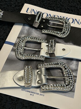 TL y2k美式小众个性辣妹宽腰带女装饰新款水钻配裤子时尚皮带