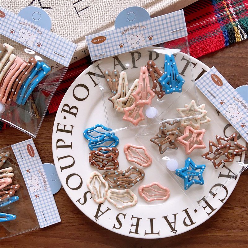 简约波点星星云朵流星儿童bb夹