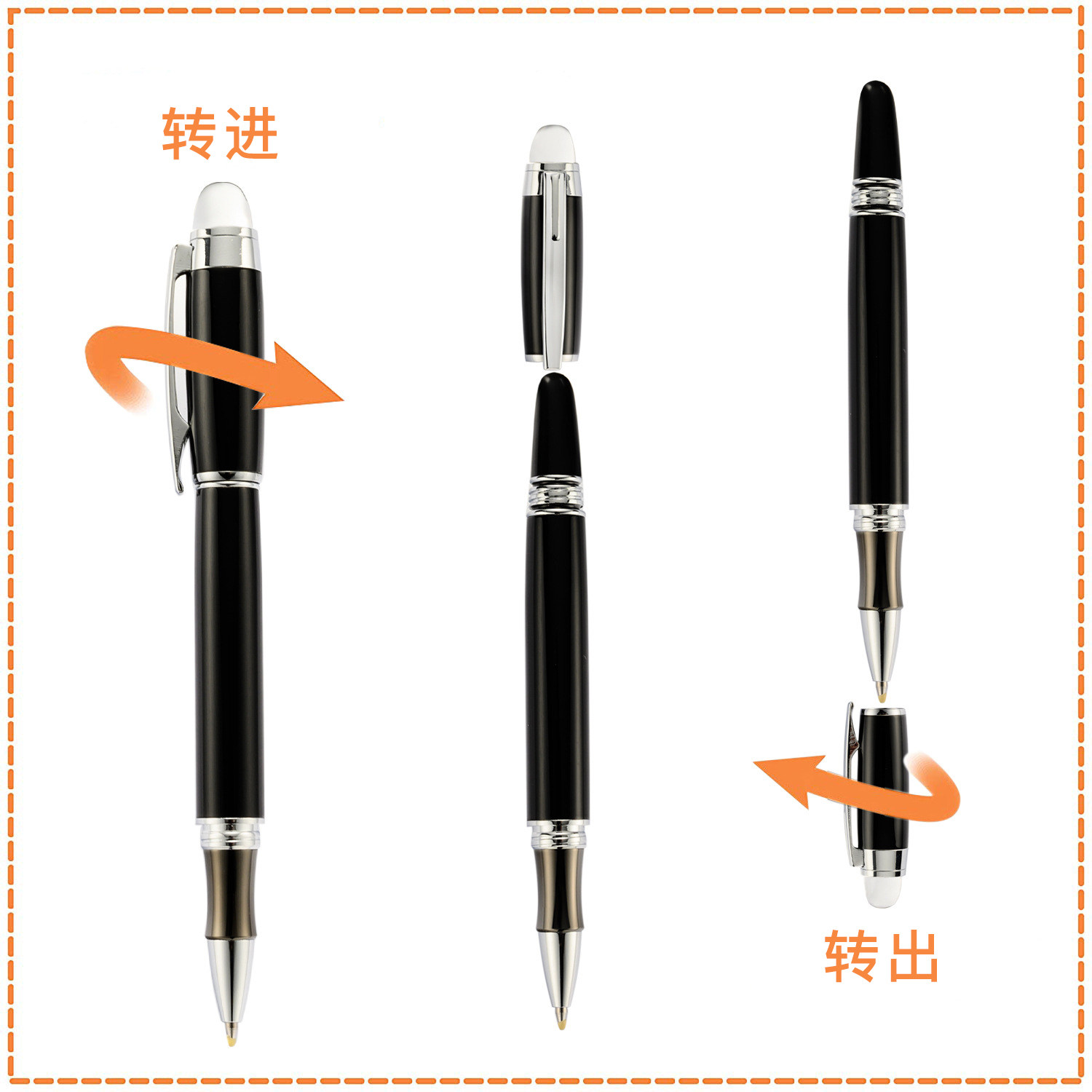 금속 서명 펜 고급 비즈니스 남성의 개성 회전 사무실 선물 조각 맞춤형 탄소 중립 볼펜