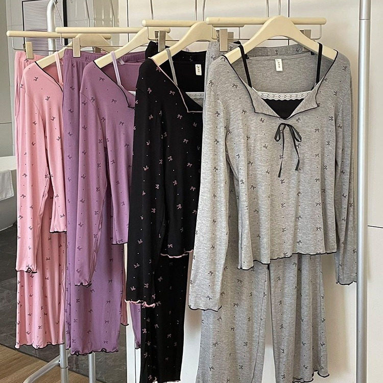 超大码睡衣女春秋季长袖家居服