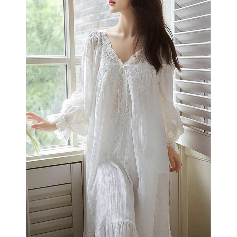 睡裙女春秋纯棉睡衣公主风家居服