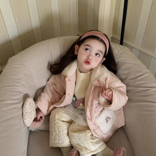 女童棉服冬季25新款韩系中长款加绒加厚儿童保暖洋气棉衣外套冬装