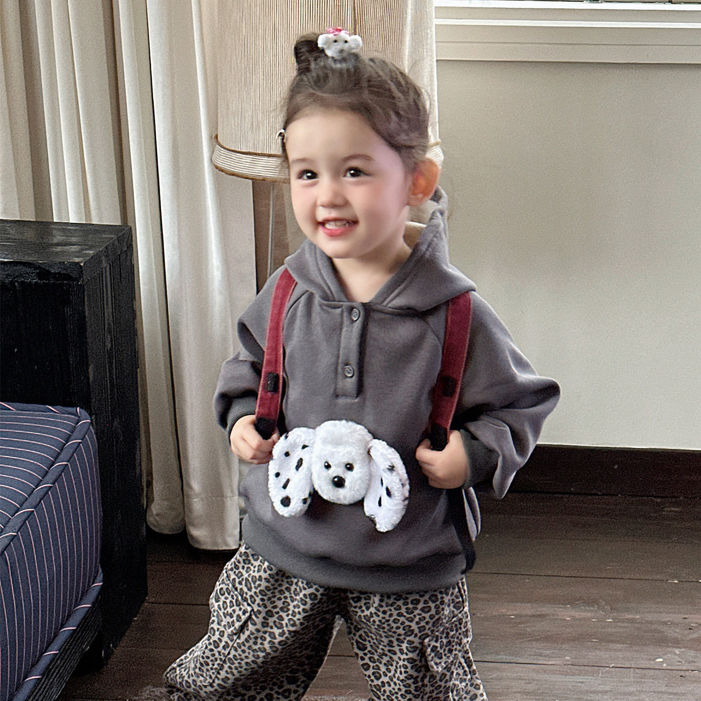 女童加绒卫衣秋冬季2026新款儿童洋气加厚保暖上衣女宝宝冬装外套