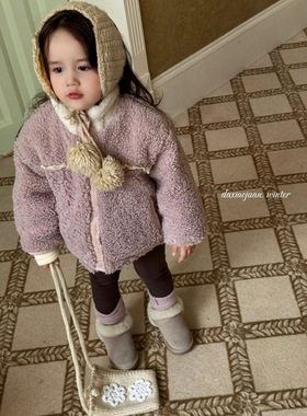大小卷25秋冬新款儿童女童毛毛外套-77101