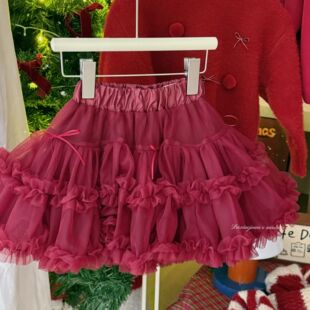 【大小卷】2025秋冬季新款儿童女童韩版蕾丝凸凸裙tutu裙半身裙