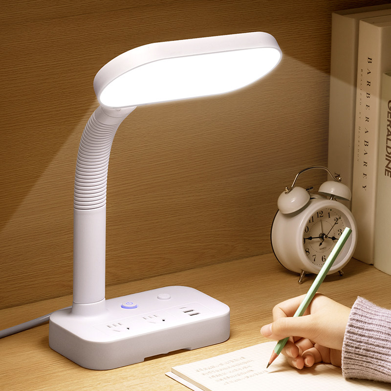 【正品】护眼台灯多功能家用卧室床头灯高级感USB插座多孔带长线