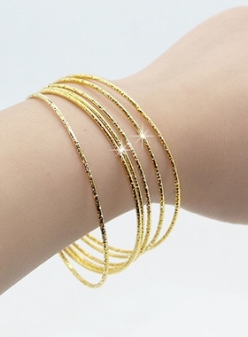 三生三世三环越南沙金手镯女金黄色仿真金镯子素圈手环