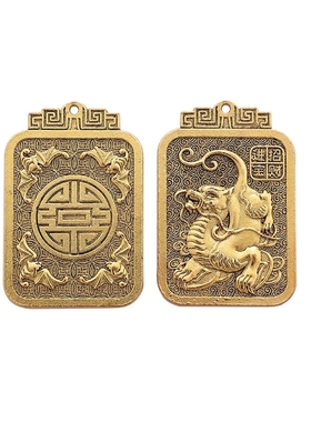 越南沙金龙牌吊坠合金龙牌项链本