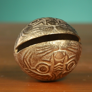 牛铃铛超响马群传统虎头铛泰迪金毛牛羊铃铛挂件犬黄铜色饲养