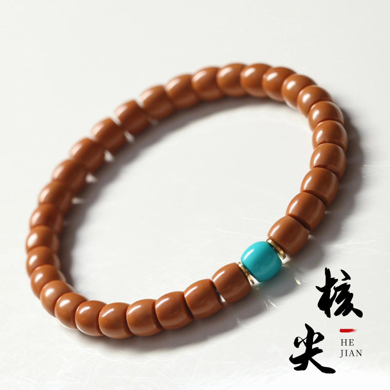 野生橄榄核尖手串雕刻猴头直切桶珠同轴同心核桃文玩男女手链