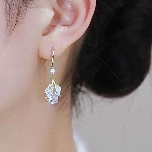 【一折专区】奥特莱斯清仓镶钻银杏叶耳钉outlets女饰|金属结构件