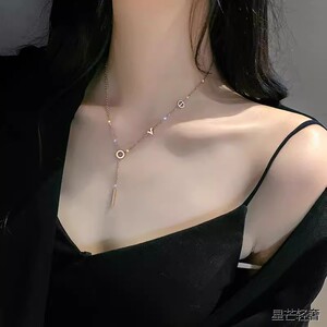 love钛钢不掉色项链玫瑰