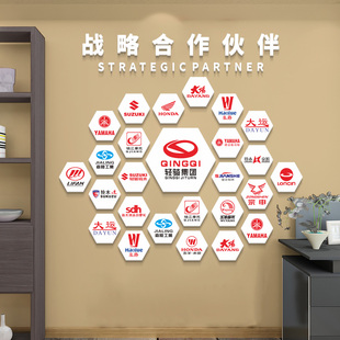 定制3D立体口腔医院国际战略合作伙伴牙科诊所logo品牌形象背景墙