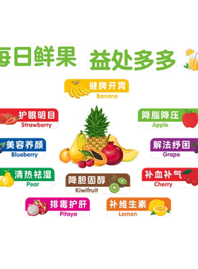 水果店收银台背景墙贴画3d立体墙面广告贴果蔬生鲜超市装饰布置贴