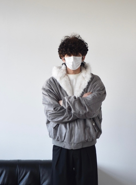 X1617 美式短款cleanfit座山雕连帽加厚棉衣保暖棉服外套男女L971