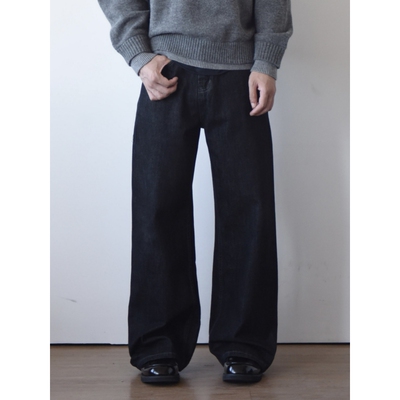 X1617水洗原牛做旧直筒牛仔裤