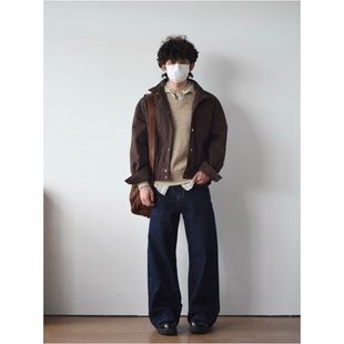 工装 X1617 长袖 复古cleanfit通勤日常立领夹克短款 外套男Y580 美式