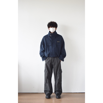 X1617重磅短款工装立领夹克外套