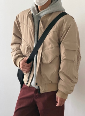 X1617 冬季美式复古工装棉衣飞行员加厚夹克棉服外套棒球服NM006