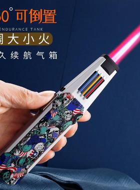 ZB198A红色火焰喷枪焊枪打火机360度可倒置大火力点木炭柴火