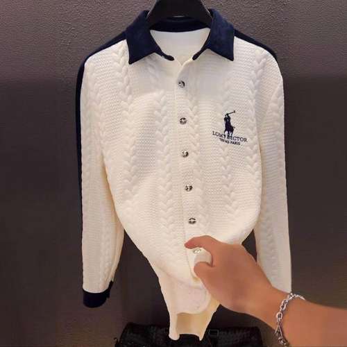 男士秋季时尚重工刺绣翻领长袖卫衣男女同款潮流百搭拼色轻奢开衫