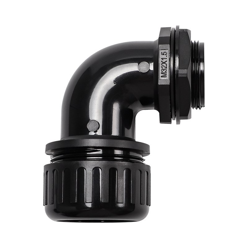 塑料波纹管防水弯头软管直角接头90度浪管固弯头U头外螺纹连接头