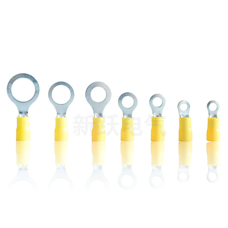 圆型预绝缘铜鼻子接头端子RV1.25-3.2冷压接线K端子2/3.5/4/5/6/8