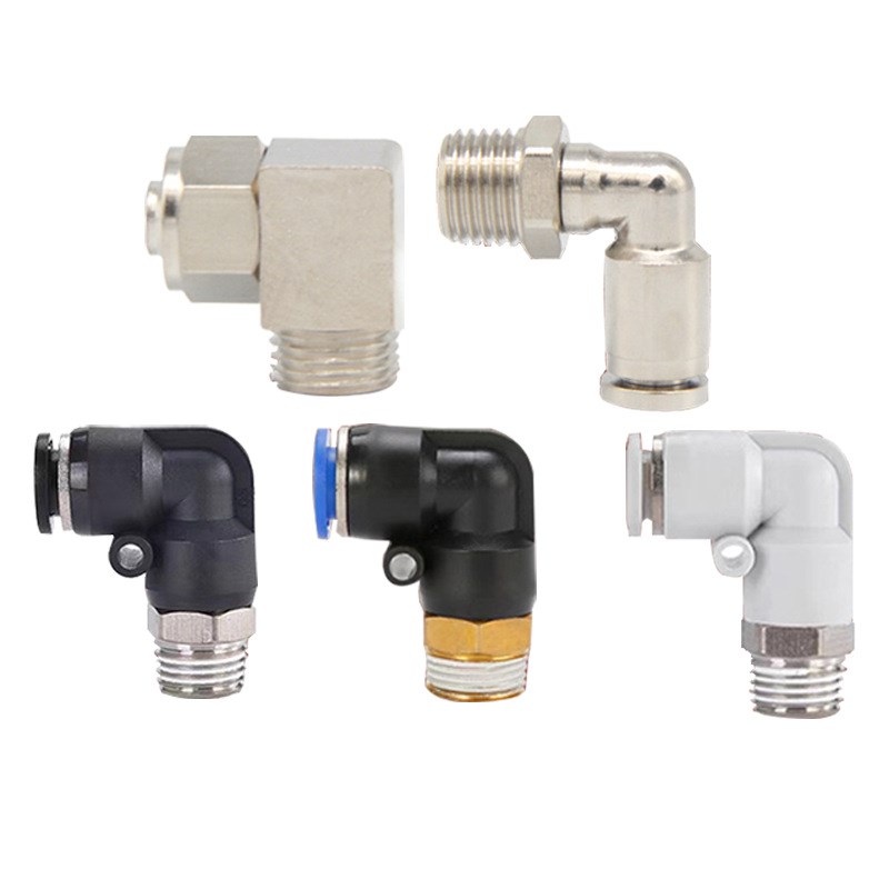 外螺纹直角弯通PL快速接头PL8-02PL10-0O2气动接头快插气动元件