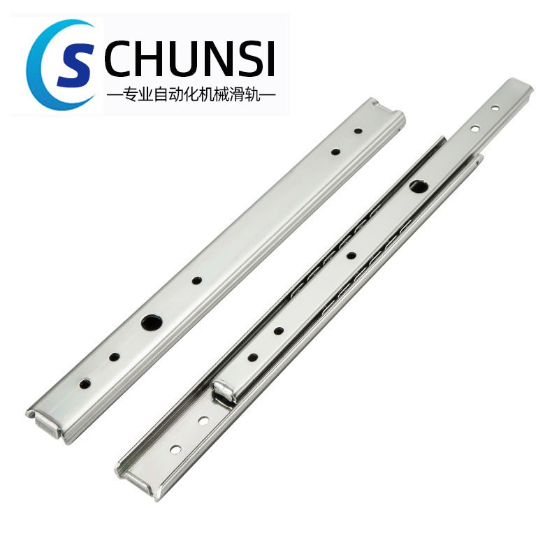 替代IDA63轻载型20系列滚珠三节抽拉钢线性滑T轨双层迷你小导轨