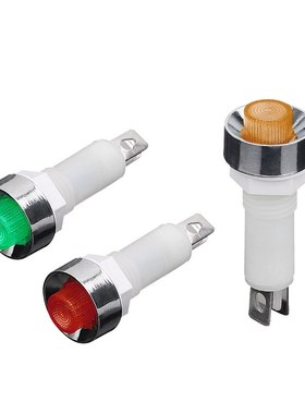 NHC指示灯1g0mm开孔LED电源工作信号灯DC12V 24V塑料红绿黄