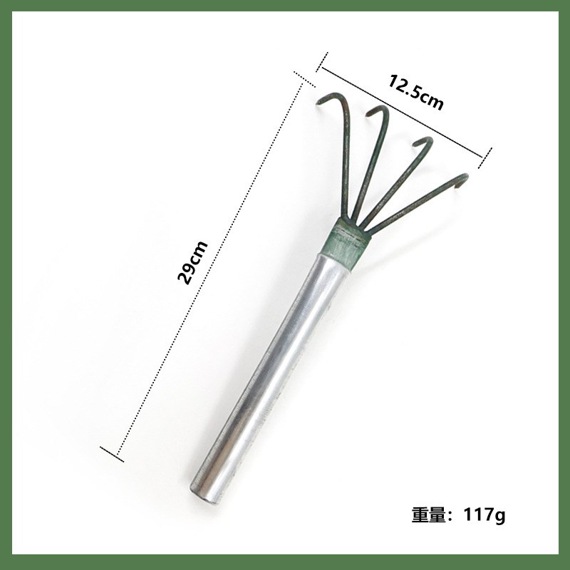 园林农用小耙子长杆四齿三齿钉耙锄种菜家用刨花生抓Y勾挠钩锄耙