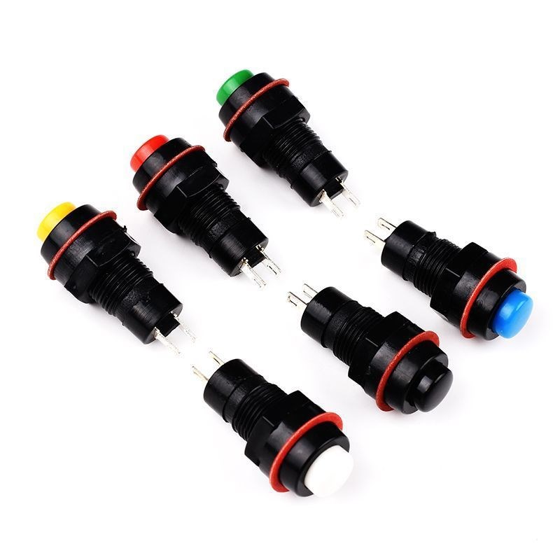 按钮开关DS-213 mDS-211自锁无锁点动 安装孔10MM  黄蓝绿白黑红