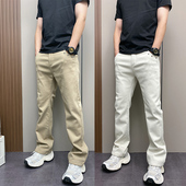 黑色宽松裤 美式 子 2025年冬季 新款 风直筒牛仔裤 男加绒加厚抽绳长裤