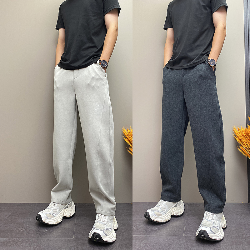 秋季男士潮流拼接时尚纯色休闲裤