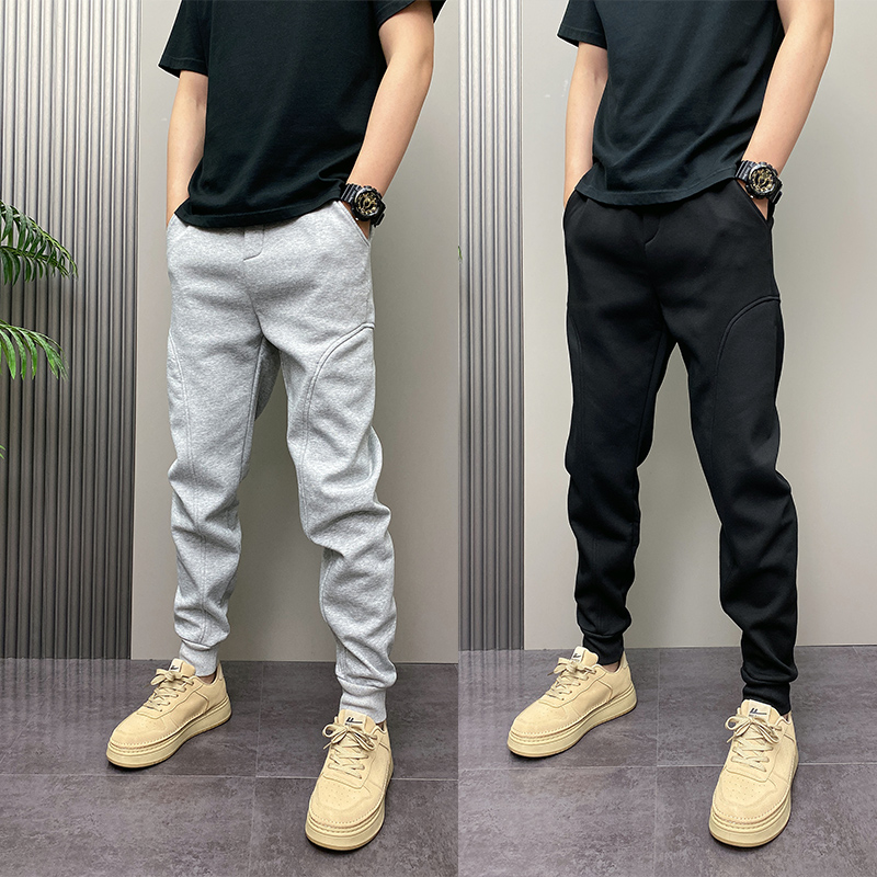 25秋冬新品加绒运动卫裤男休闲束脚哈伦裤立体剪裁微宽百搭小脚裤